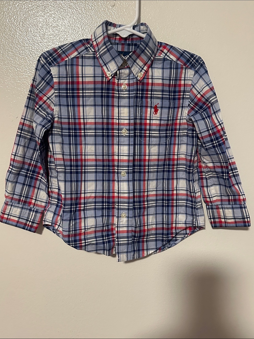 Polo by Ralph Lauren Blue, White & Red Plaid Button-Down Shirt